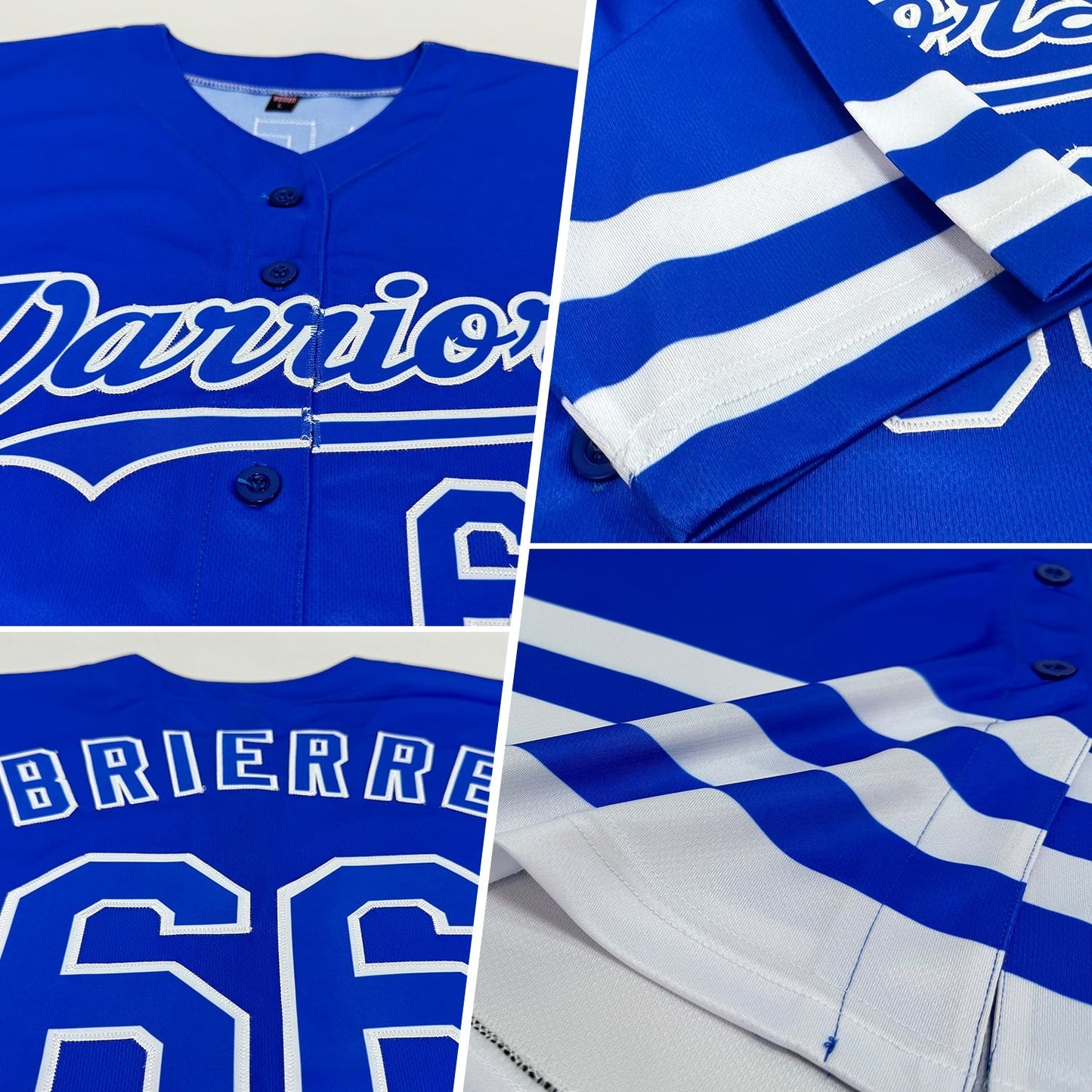 Custom Royal White Line Authentic Baseball Jersey baseball jersey product view 2