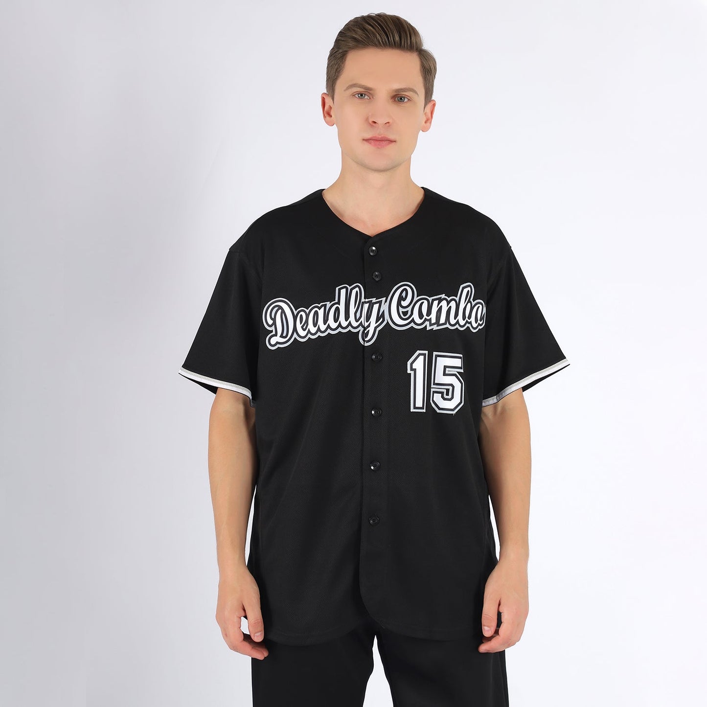Custom Black White-Gray Baseball Jersey baseball jersey product view 2