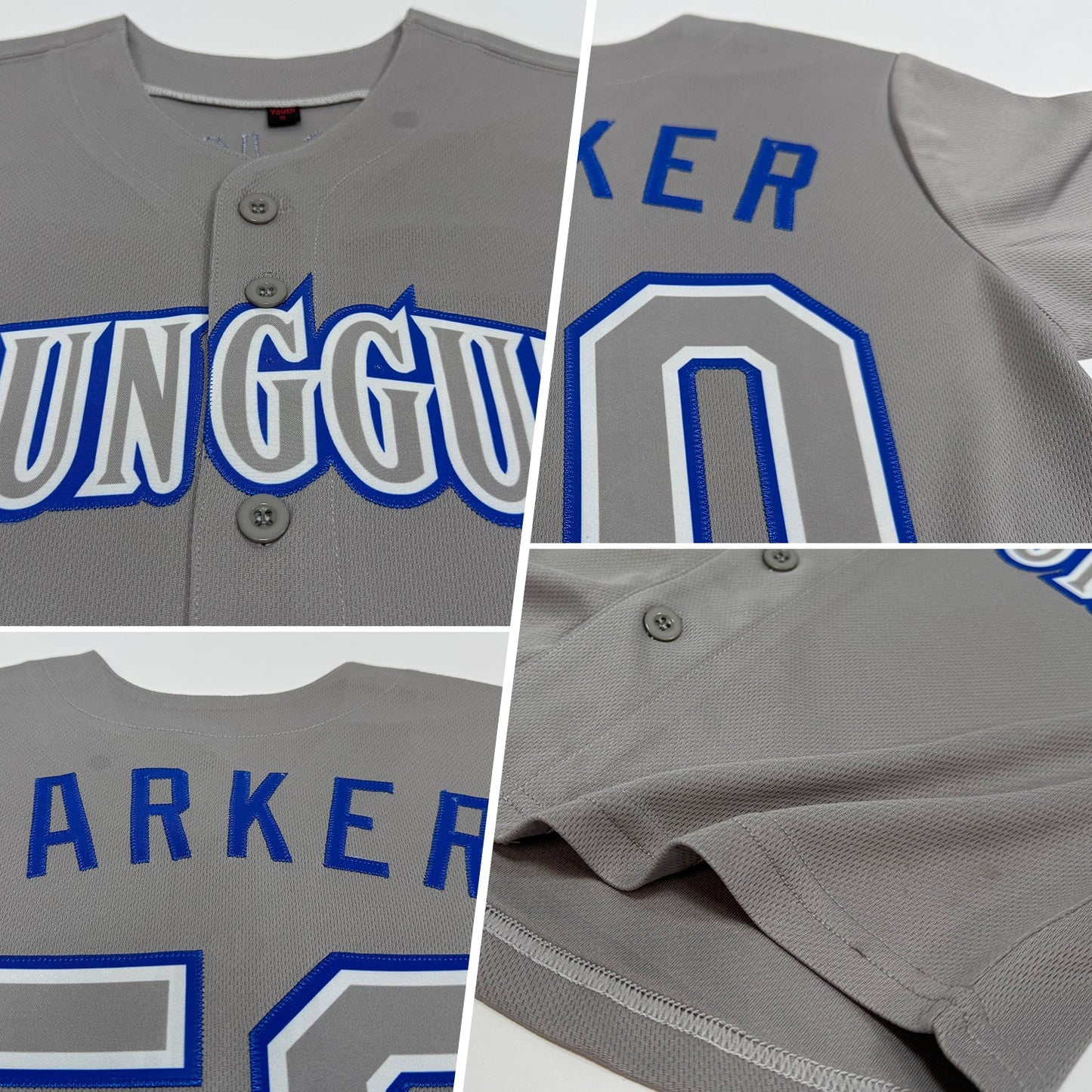 Custom Gray Gray Royal Authentic Baseball Jersey baseball jersey product view 2