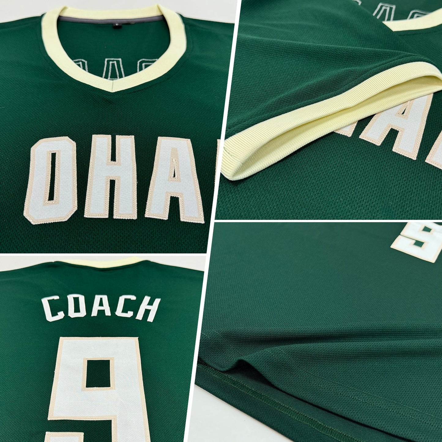 Custom Green White-Cream Authentic Throwback Rib-Knit Baseball Jersey Shirt baseball jersey product view 2