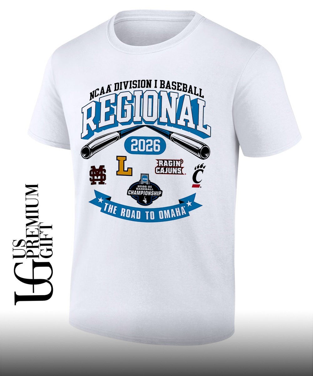 MSU and Lipscomb Bisons and Louisiana Ragin Cajuns and Cincinnati Bearcats Baseball Regional Division I NCAA 2026 The Road to Omaha shirt - T-Shirt, Sweatshirt, Hoodie