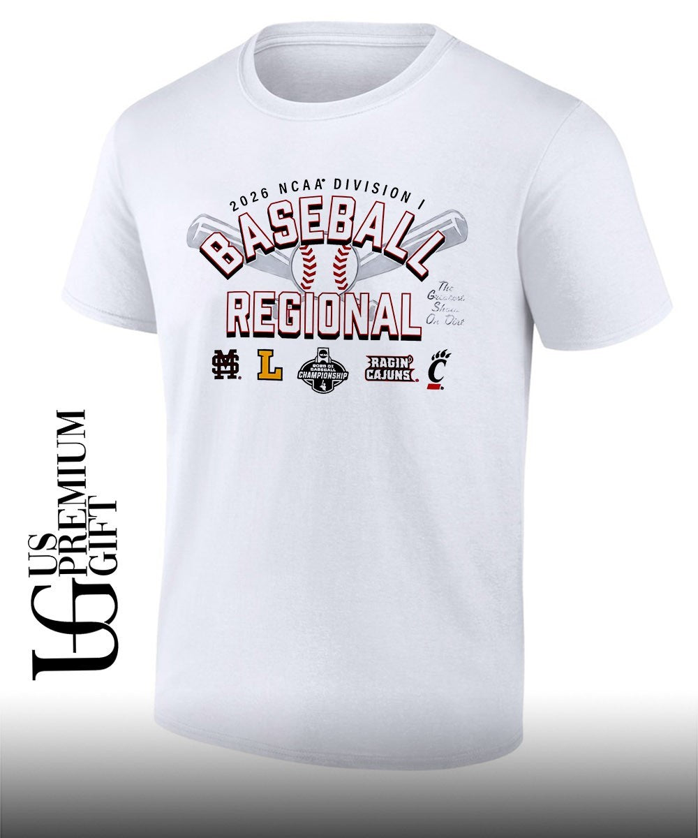 MSU and Lipscomb Bisons and Louisiana Ragin Cajuns and Cincinnati Bearcats Baseball Regional Division I NCAA 2026 logo shirt - T-Shirt, Sweatshirt, Hoodie