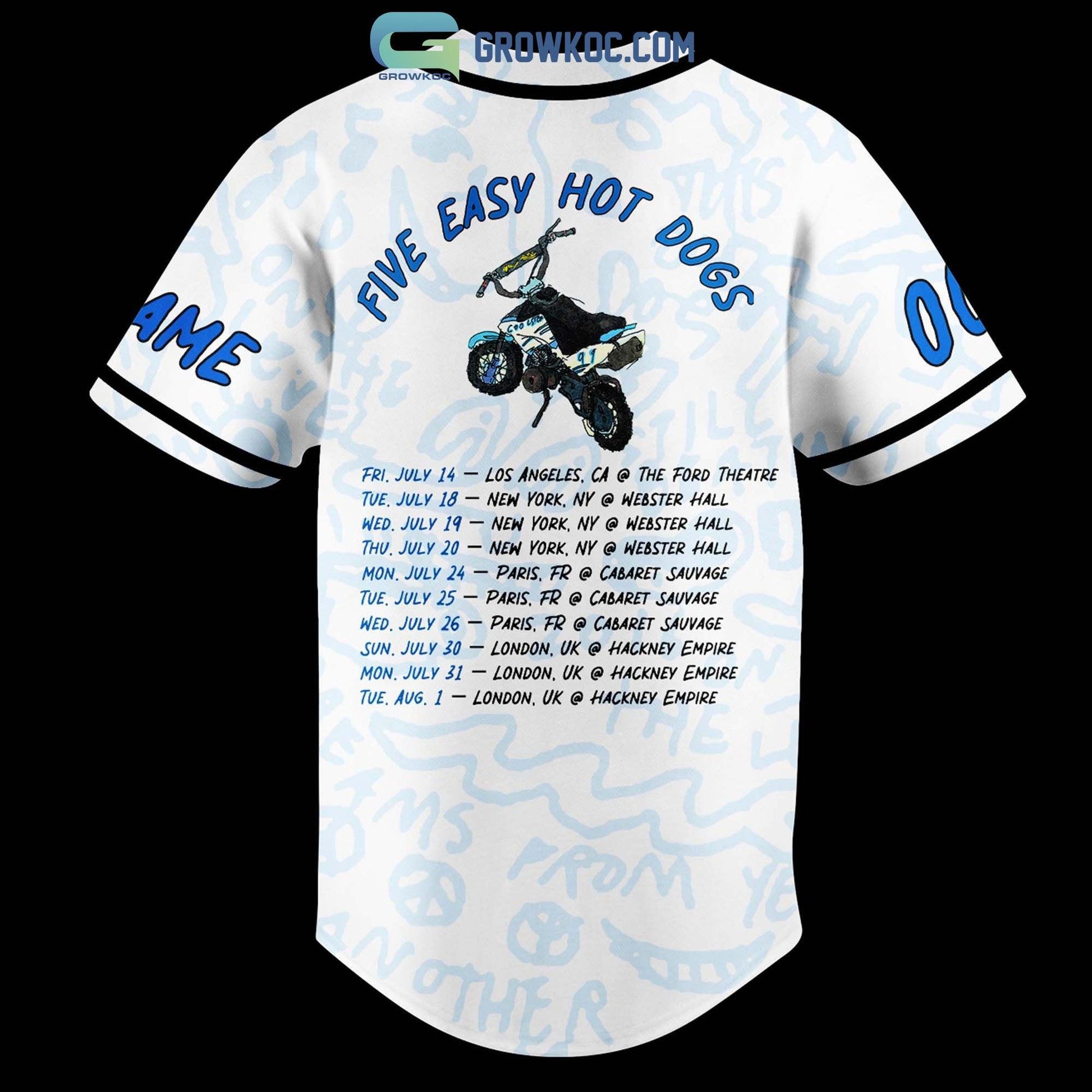 Mac Demarco Five Easy Hot Dogs Personalized Baseball Jersey baseball jersey product view 2