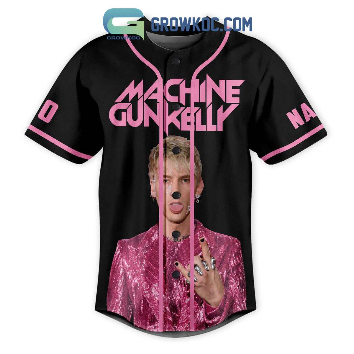 Machine Gun Kelly All Hit Song Personalized Baseball Jersey baseball jersey product view 2