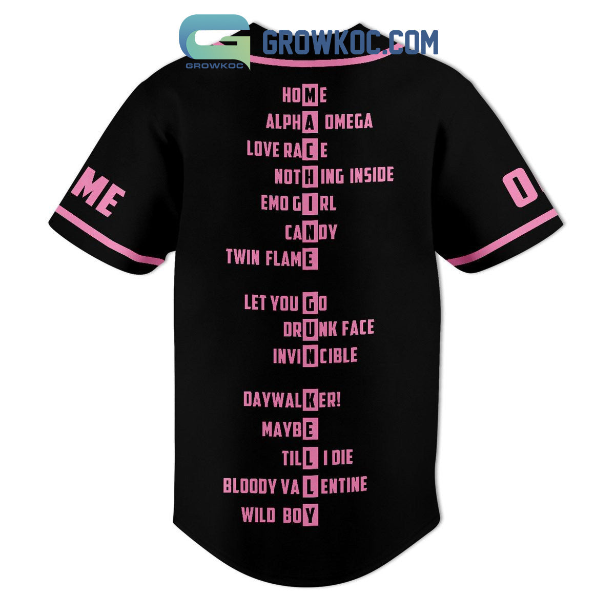 Machine Gun Kelly All Hit Song Personalized Baseball Jersey baseball jersey product view 3