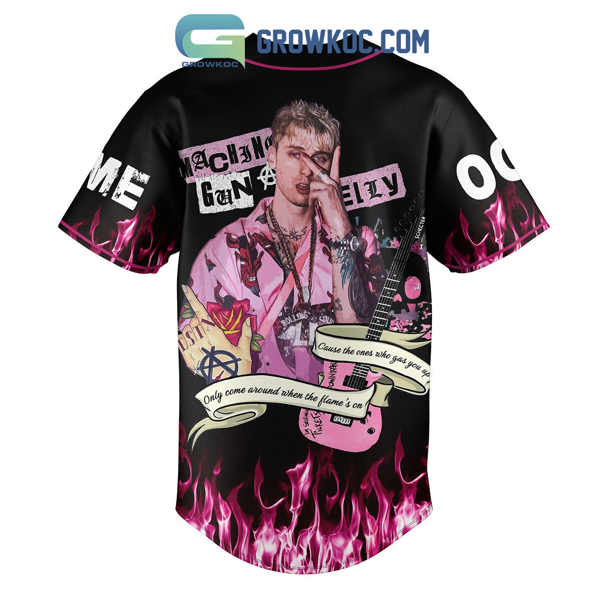 Machine Gun Kelly Cause The Ones Who Gas You Up Personalized Baseball Jersey baseball jersey product view 3