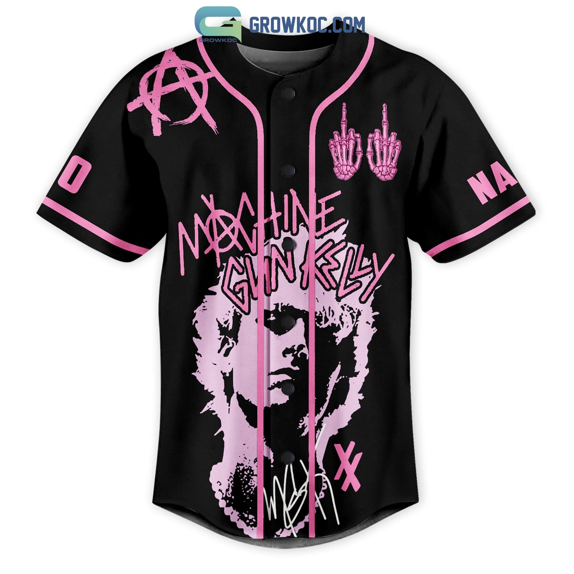 Machine Gun Kelly I Sold Some Tickets To Come See My Downfall Personalized Baseball Jersey baseball jersey product view 2