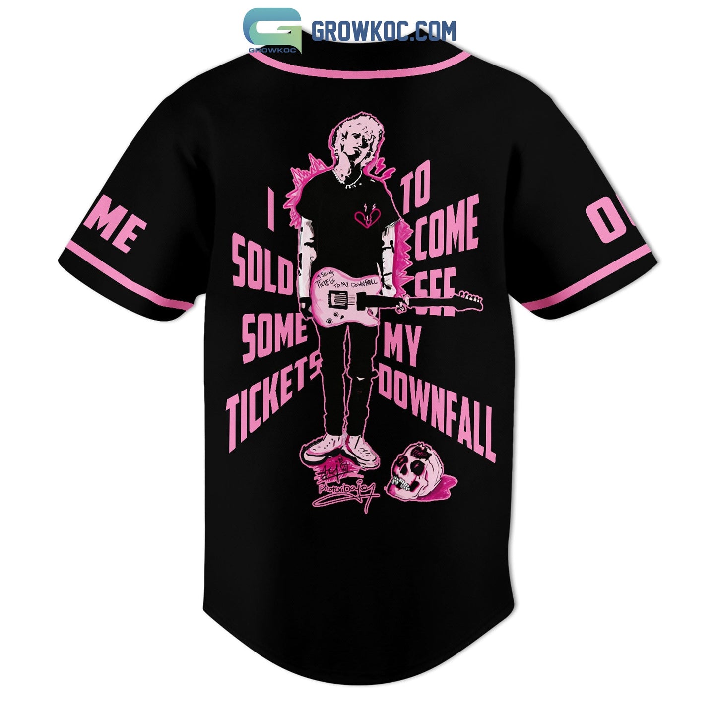 Machine Gun Kelly I Sold Some Tickets To Come See My Downfall Personalized Baseball Jersey baseball jersey product view 3