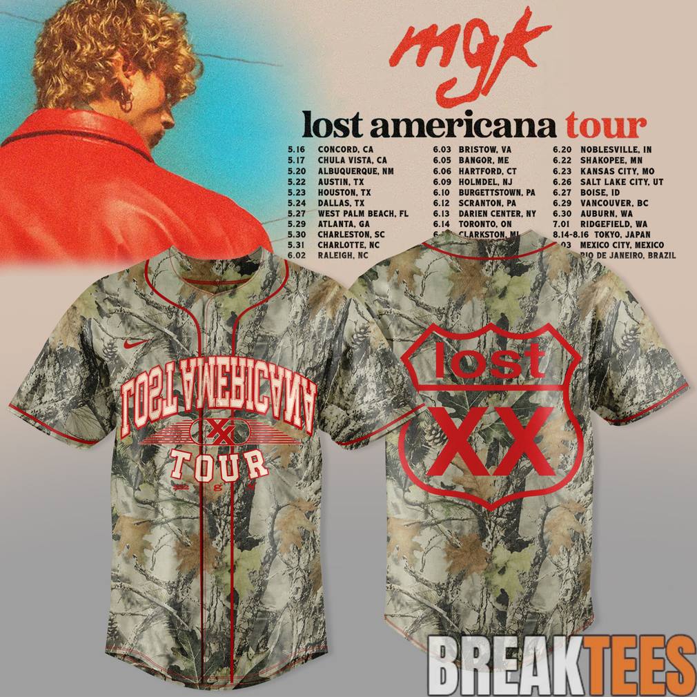 Machine Gun Kelly Lost Americana Tour 2026 Special Baseball Jersey Unisex T-shirt, Sweatshirt, Hoodie, Long Sleeve Tee - T-Shirt, Sweatshirt, Hoodie