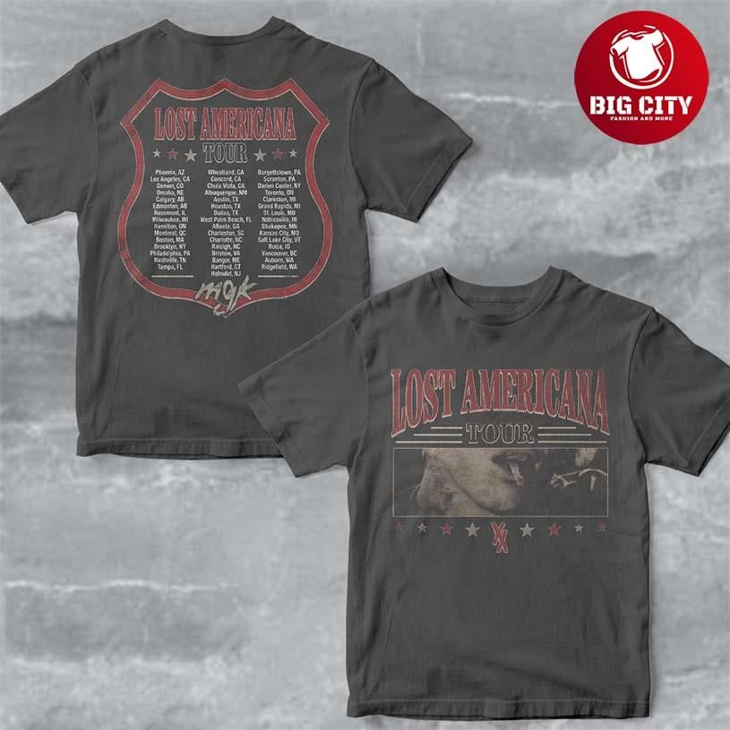 Machine Gun Kelly MGK Lost Americana Tour 2025 2026 New Two Sided Shirt Unisex T-shirt, Sweatshirt, Hoodie, Long Sleeve Tee - T-Shirt, Sweatshirt, Hoodie