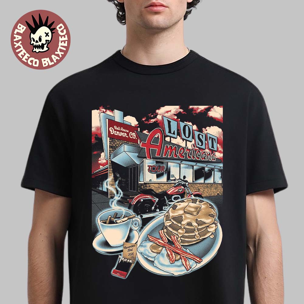 Machine Gun Kelly MGK Lost Americana Tour 2025 Poster For Denver Colorado At Ball Arena On November 23 2025 T-Shirt - T-Shirt, Sweatshirt, Hoodie