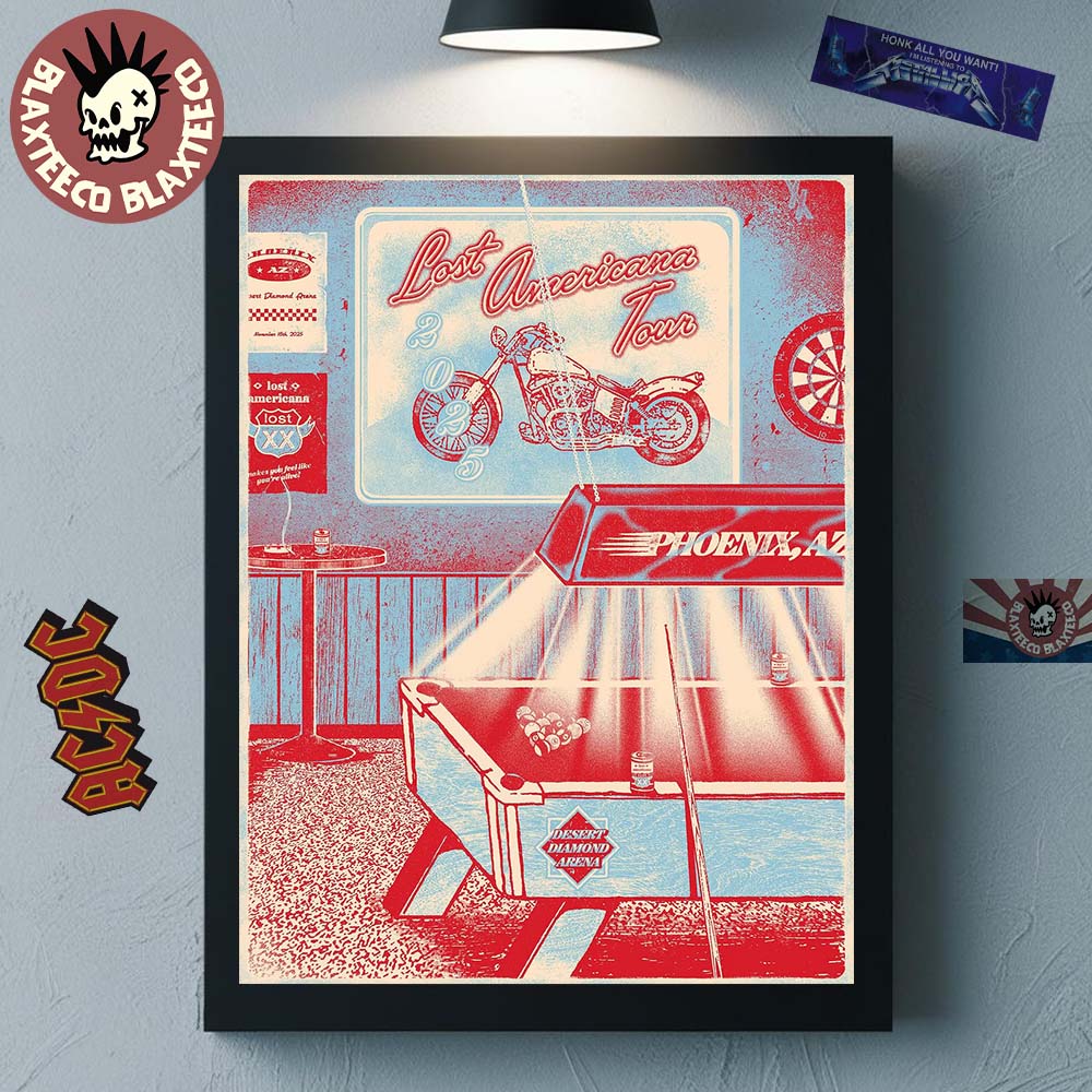Machine Gun Kelly MGK Lost Americana Tour 2025 Poster For Phoenix Arizona At Desert Diamond Arena On November 18 2025 Decor Poster Canvas - T-Shirt, Sweatshirt, Hoodie