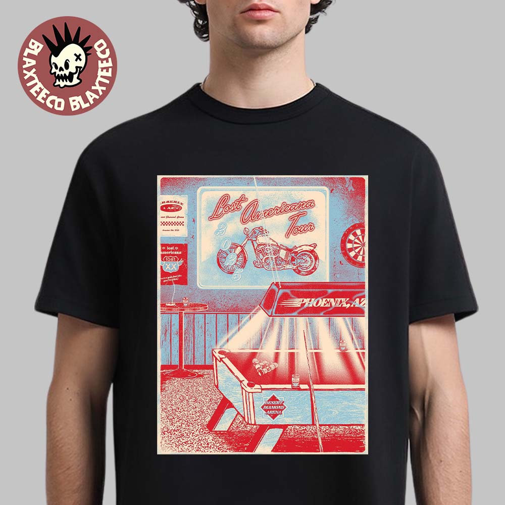 Machine Gun Kelly MGK Lost Americana Tour 2025 Poster For Phoenix Arizona At Desert Diamond Arena On November 18 2025 T-Shirt - T-Shirt, Sweatshirt, Hoodie
