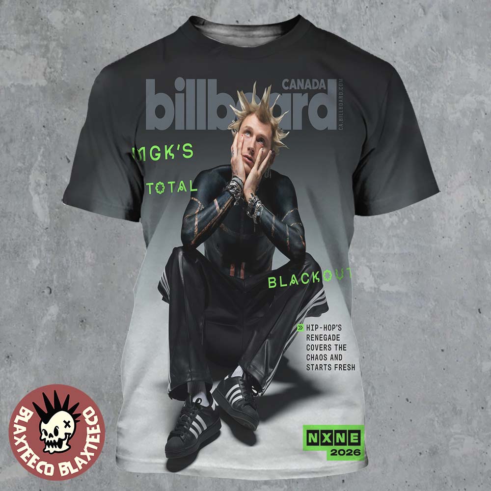 Machine Gun Kelly MGK On The Cover Of Billboard Canada 2026 MGKs Total Blackout All Over Print Shirt - T-Shirt, Sweatshirt, Hoodie