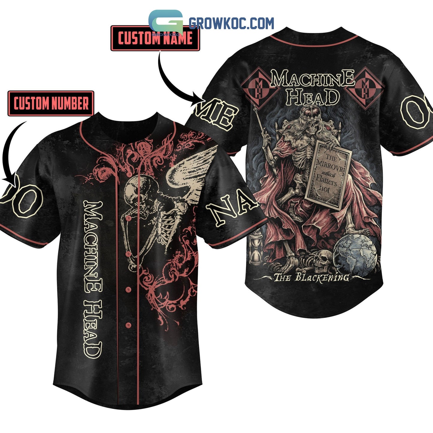 Machine Head The Blackening Personalized Baseball Jersey baseball jersey product view 2