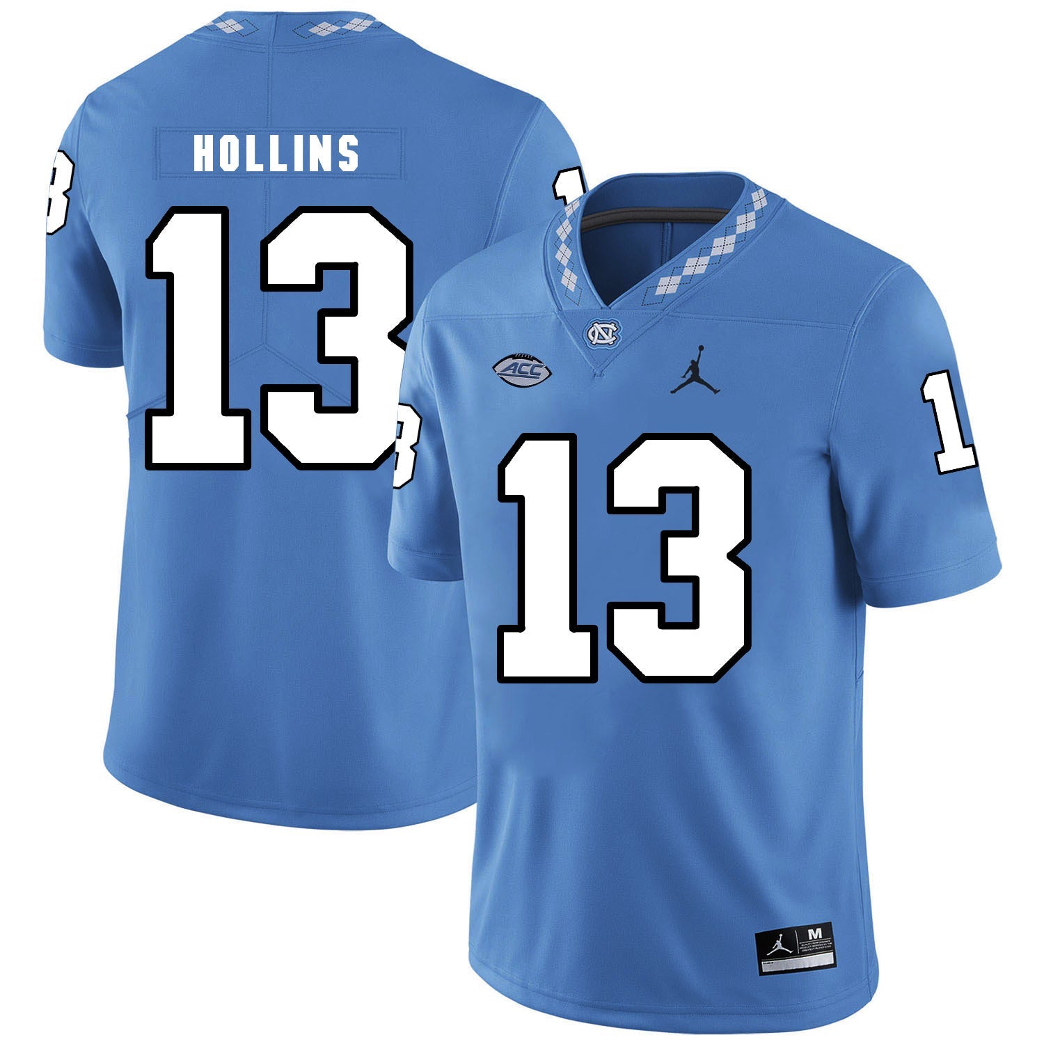 Mack Hollins 13 Carolina Blue College Football Jersey football jersey product view 1