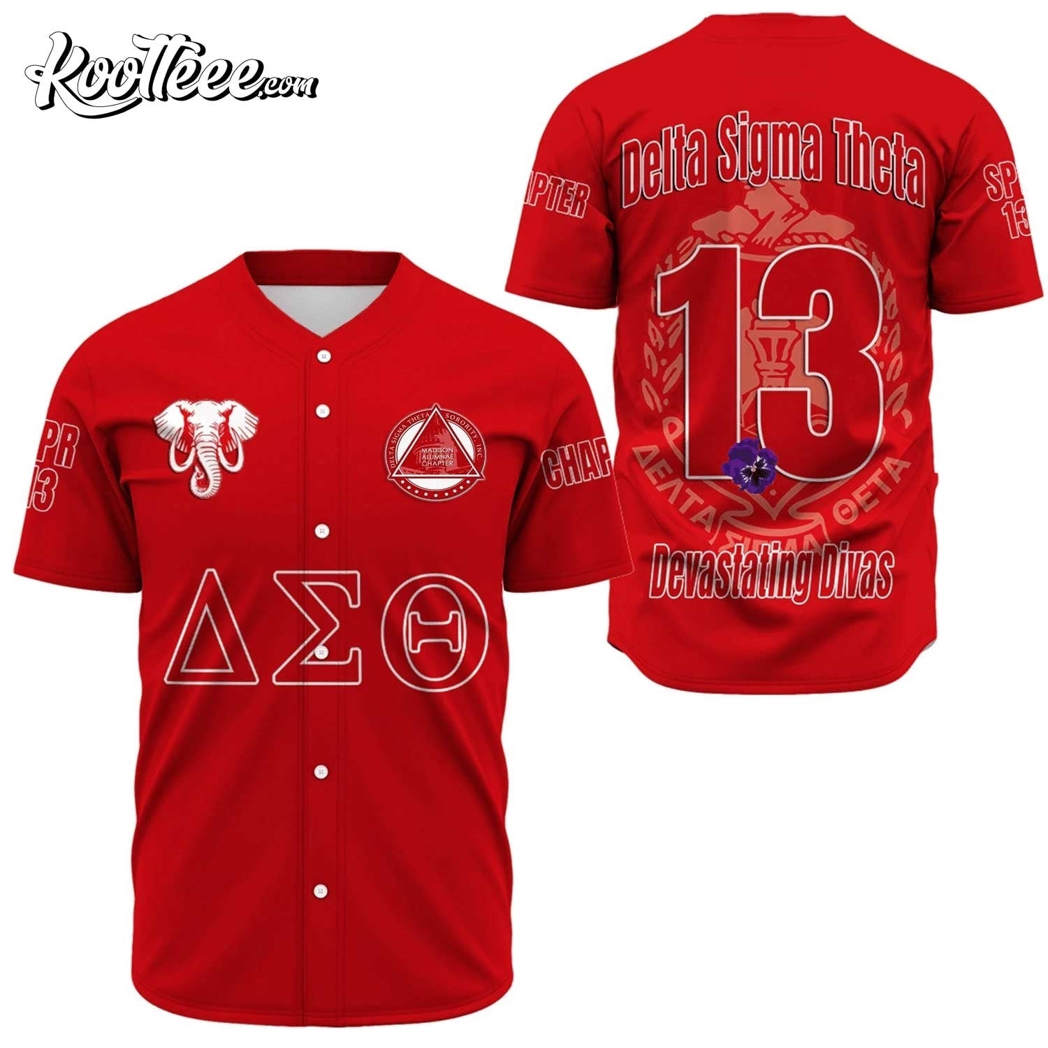 Madison Alumnae Chapter Delta Sigma Theta Baseball Jersey baseball jersey product view 1