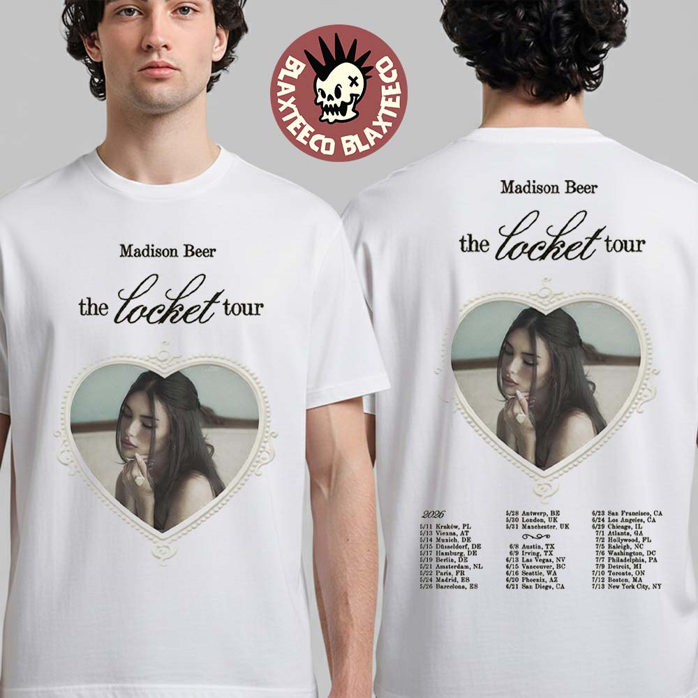 Madison Beer The Locket Tour 2026 World Tour Schedule Dates Two Sided T-Shirt Unisex T-shirt, Sweatshirt, Hoodie, Long Sleeve Tee - T-Shirt, Sweatshirt, Hoodie