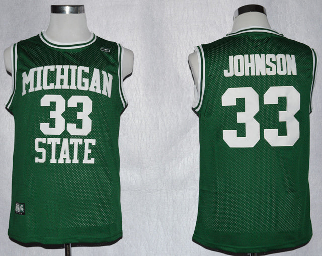 Magic Johnson 33 Green College Football Jersey football jersey product view 1