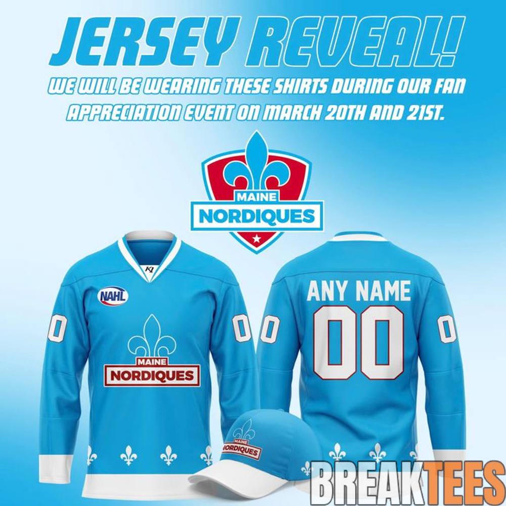 Maine Nordiques 2026 Powder Blue Hockey Jersey hockey jersey product view 1