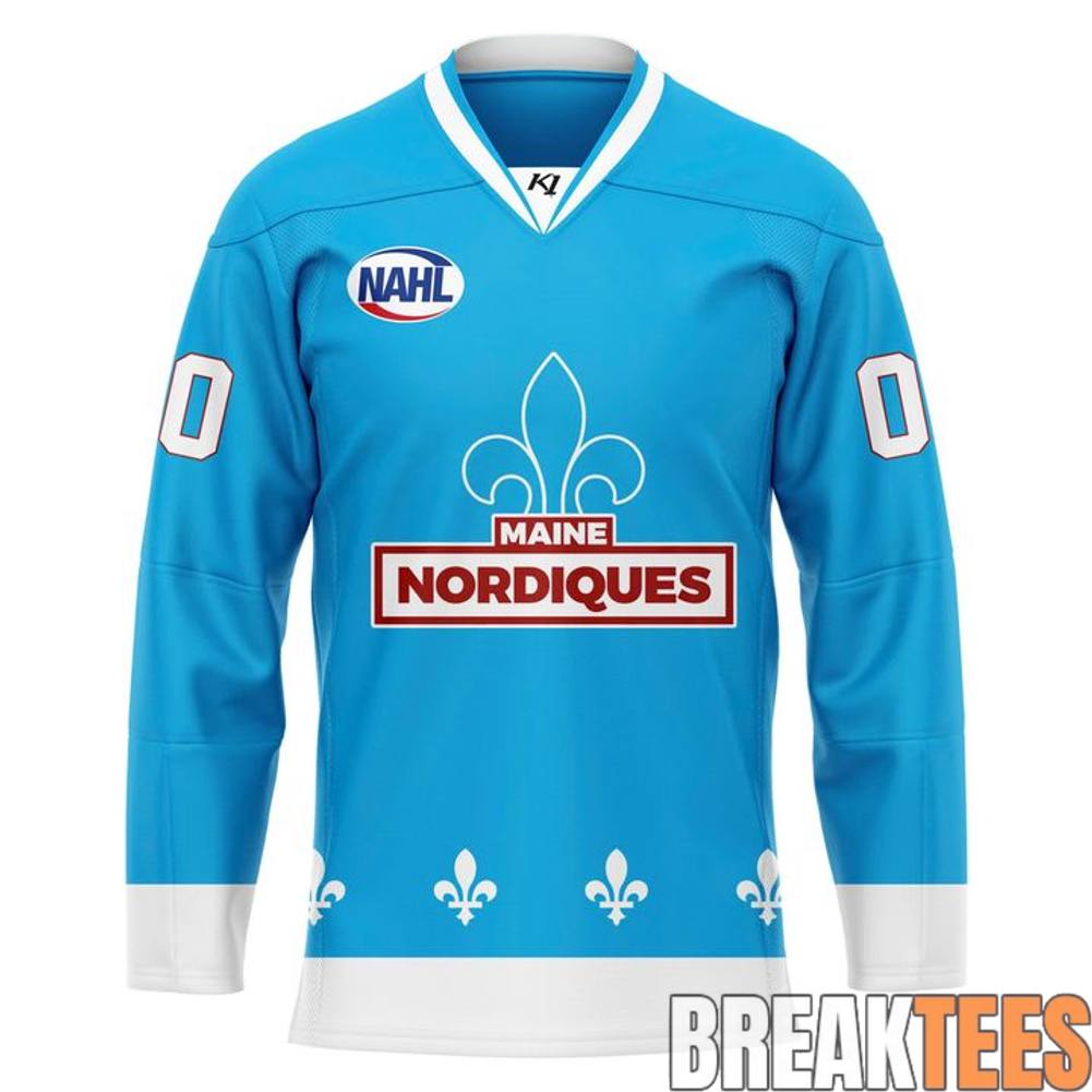 Maine Nordiques 2026 Powder Blue Hockey Jersey hockey jersey product view 2