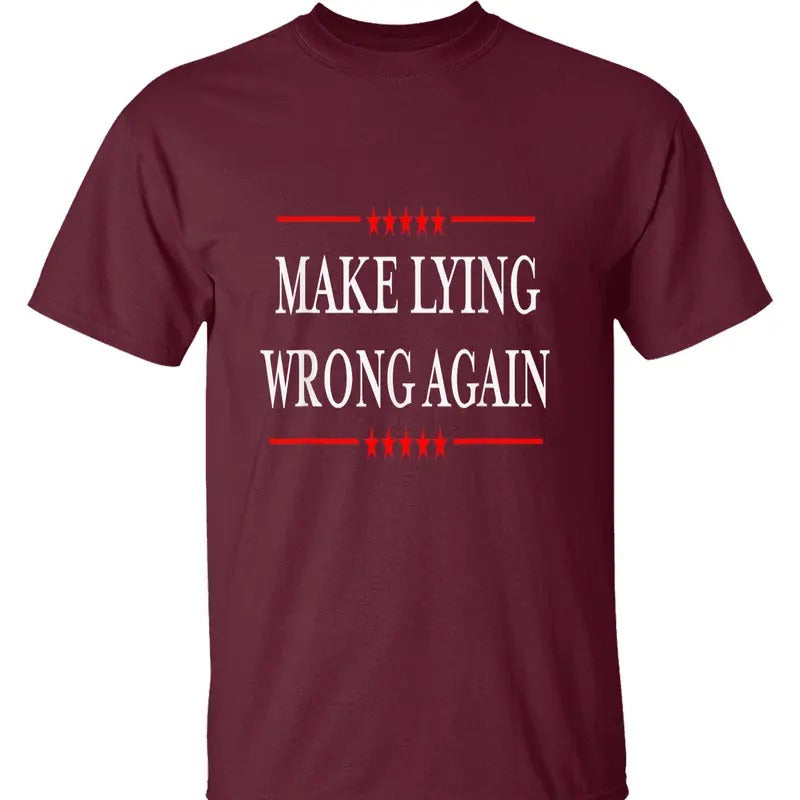 Make Lying Wrong Again Political Protest Anti Trump - Adult & Kids T-Shirts, Sweatshirts & Hoodies apparel design preview 1