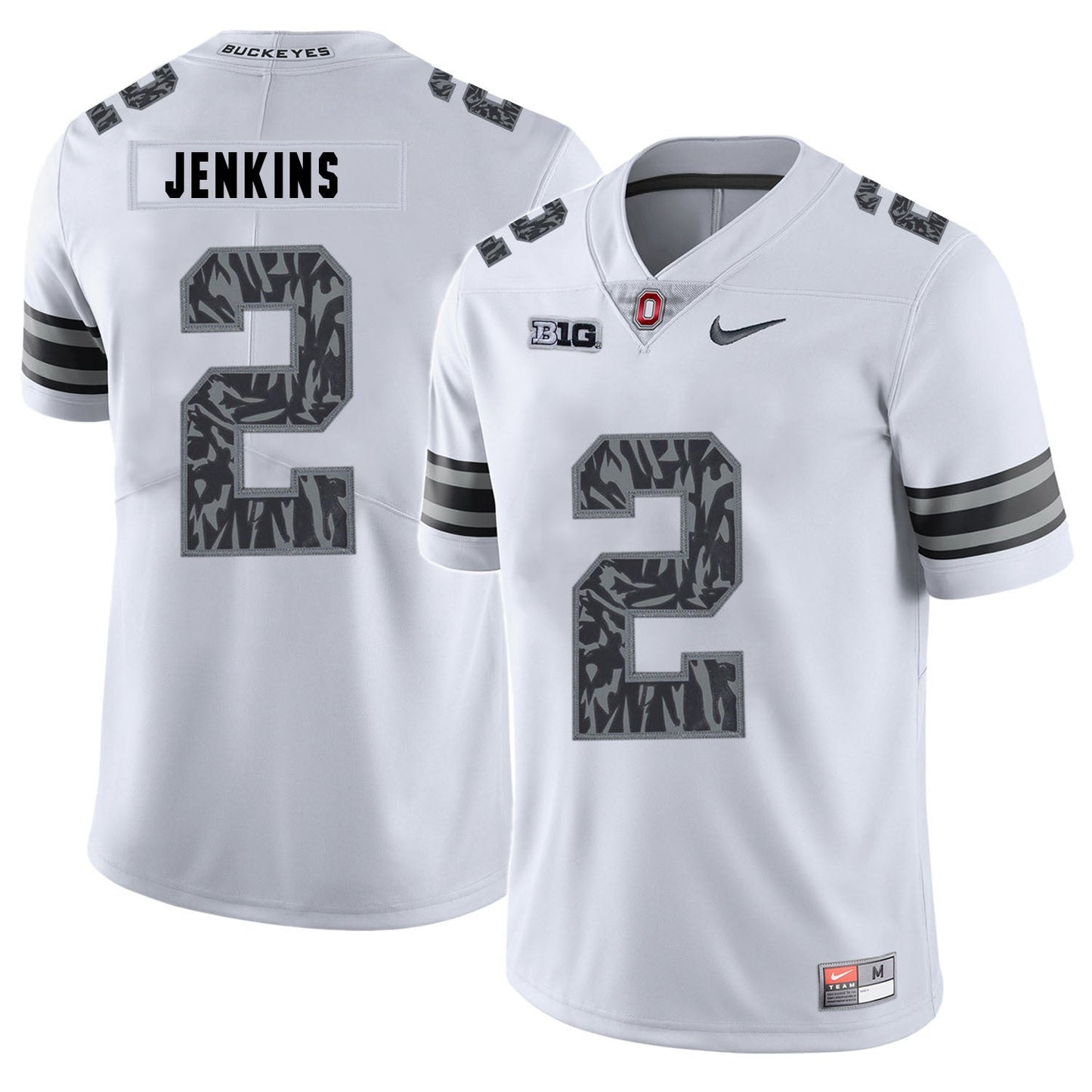 Malcolm Jenkins 2 Pattern White College Football Jersey football jersey product view 1