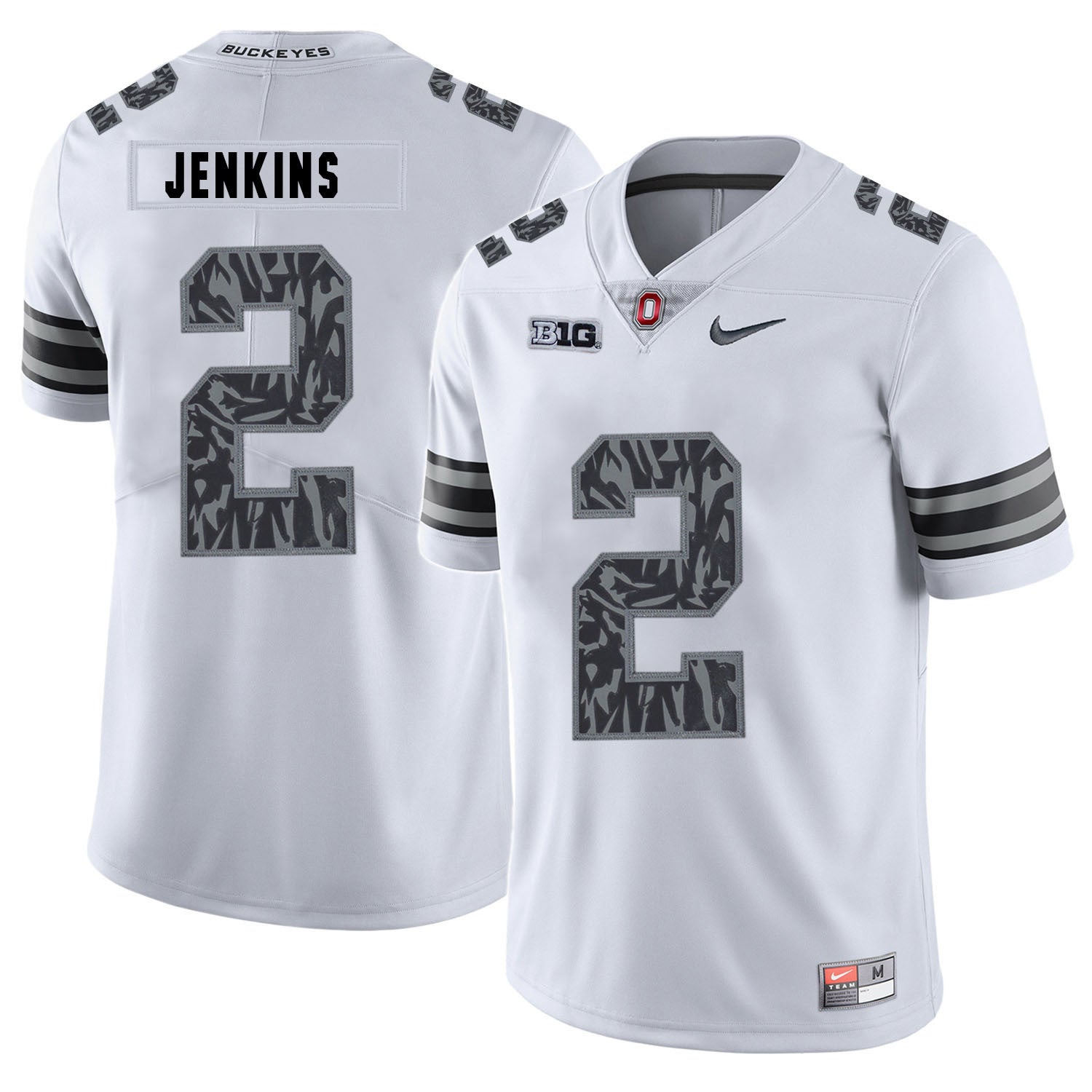 Malcolm Jenkins 2 Pattern White College Football Jersey football jersey product view 1
