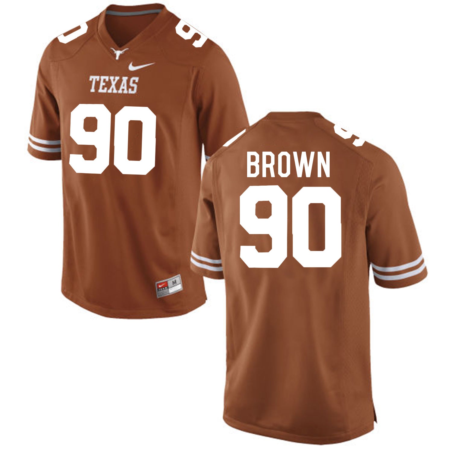 Malcom Brown 90 Brunt Orange College Football Jersey football jersey product view 1
