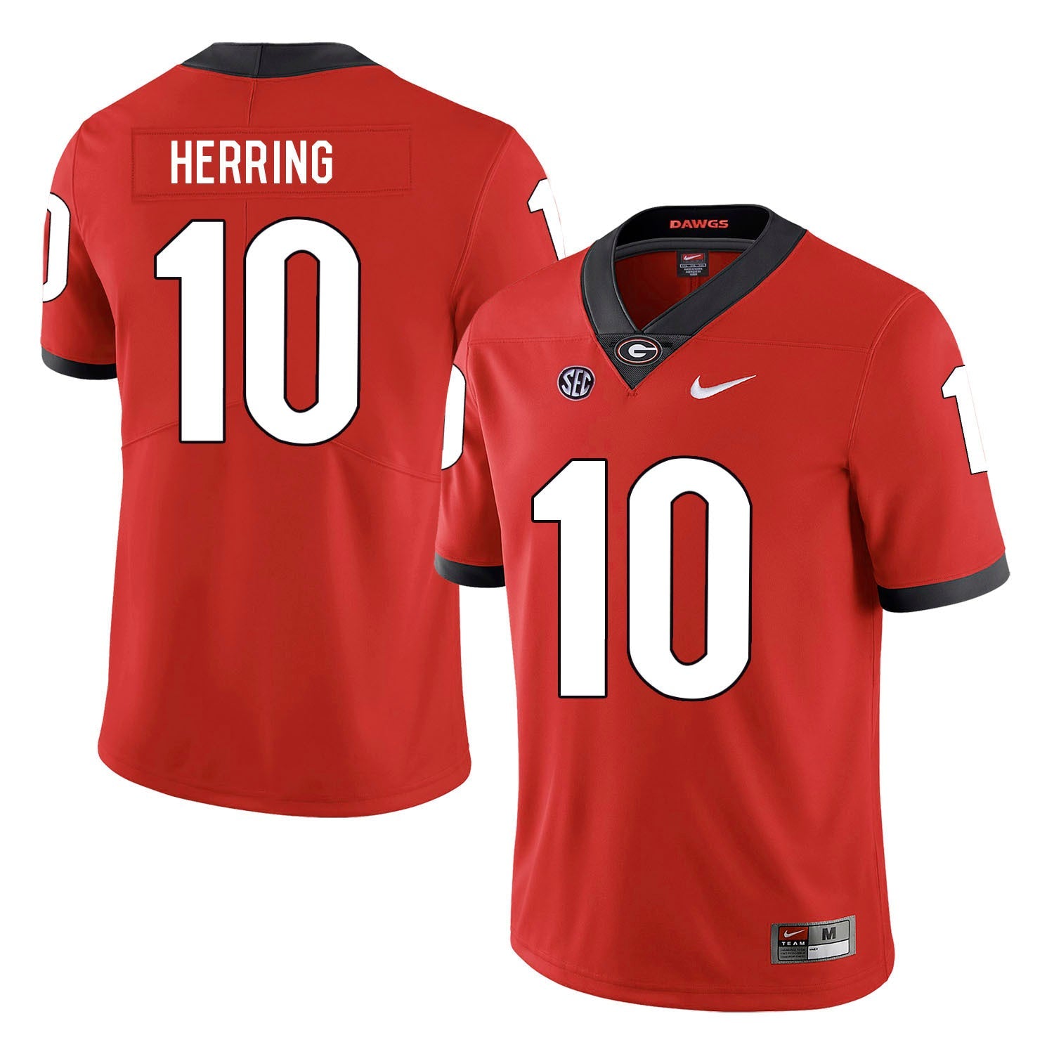 Malik Herring 10 Red College Football Jersey football jersey product view 1