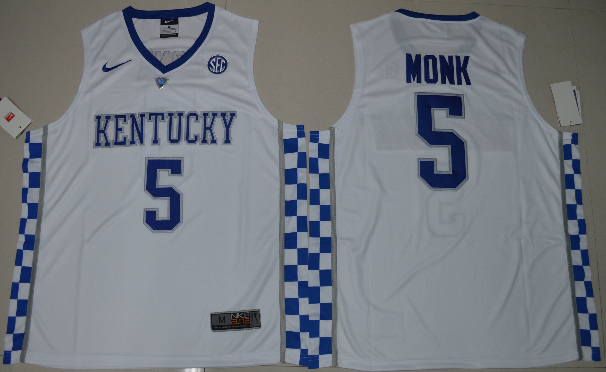 Malik Monk 5 White 2017 College Football Jersey football jersey product view 1