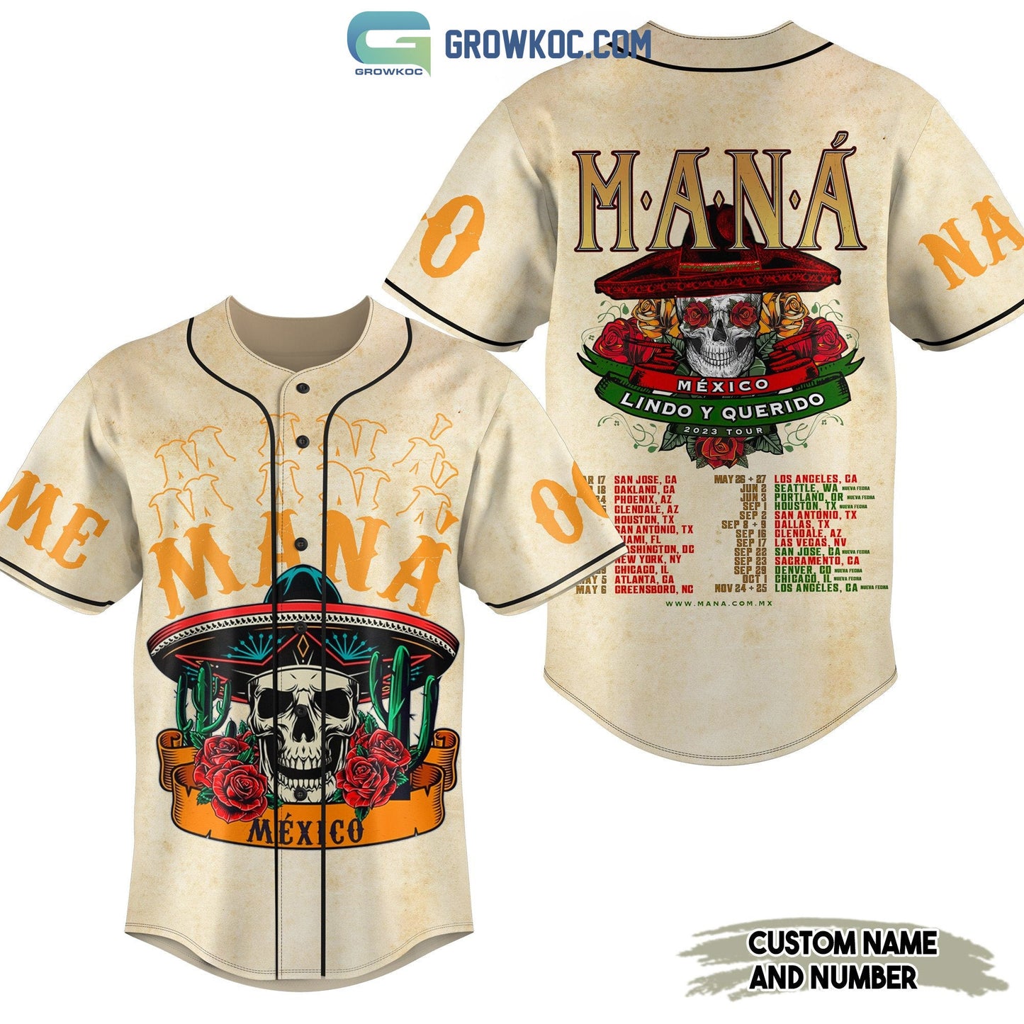 Mana Mexico Lindo Y Querido Personalized Baseball Jersey baseball jersey product view 1