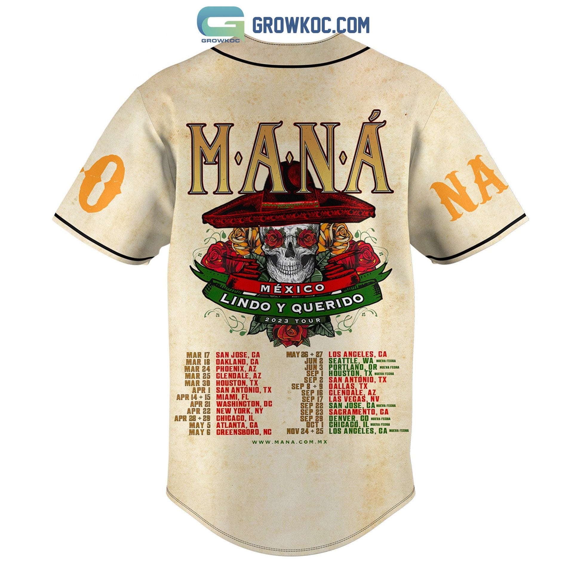 Mana Mexico Lindo Y Querido Personalized Baseball Jersey baseball jersey product view 3
