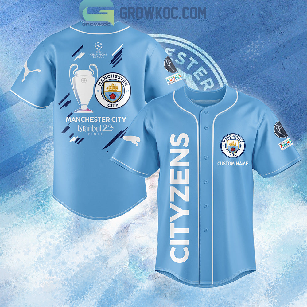 Manchester City Istanbul 2023 Final Champions Personalized The Citizens Baseball Jersey baseball jersey product view 1