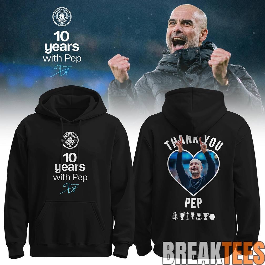 Manchester City Thank you Pep Signature Hoodie Unisex T-shirt, Sweatshirt, Hoodie, Long Sleeve Tee - T-Shirt, Sweatshirt, Hoodie