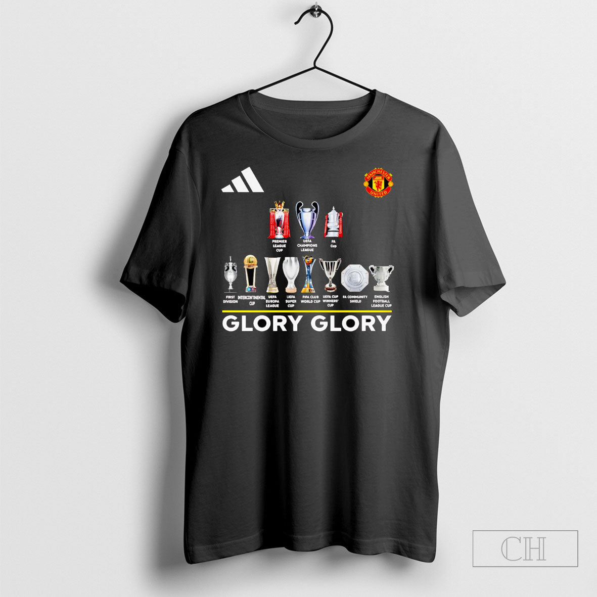Manchester United Glory Glory Trophies Shirt Hoodie Teee Unisex T-shirt, Sweatshirt, Hoodie, Long Sleeve Tee - T-Shirt, Sweatshirt, Hoodie