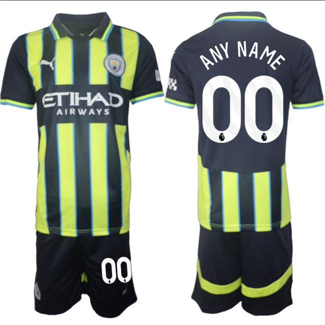 Manchester City Custom 2024-25 Navy Away Soccer Jersey Suit sports jersey product view 1
