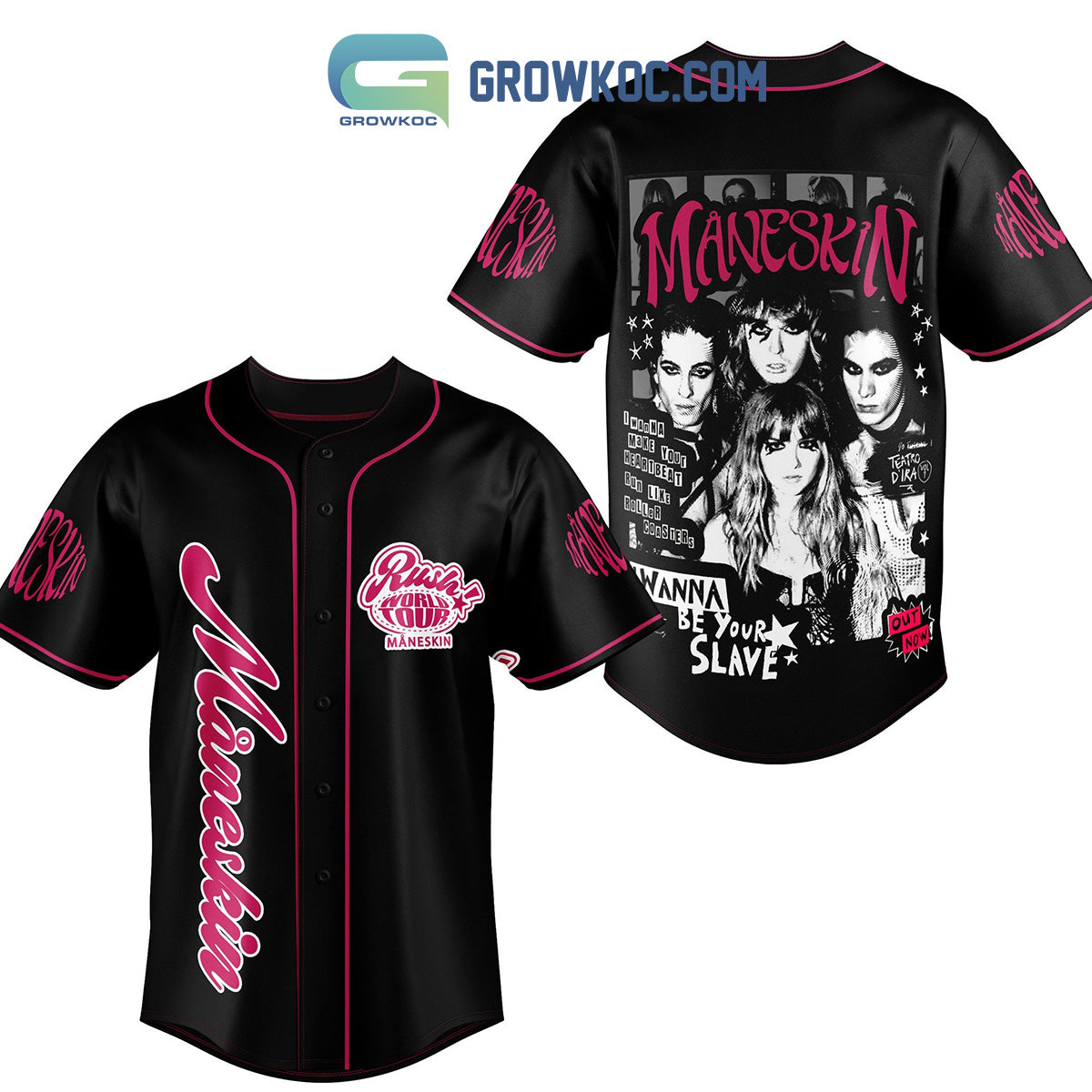 Maneskin Rush World Tour Baseball Jersey baseball jersey product view 1