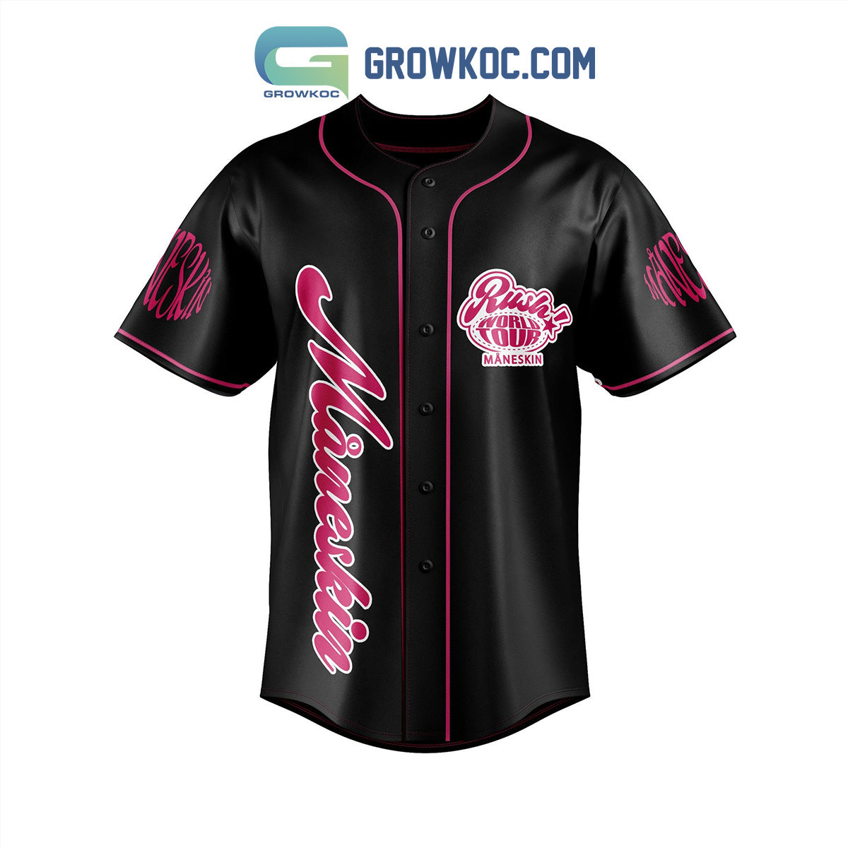 Maneskin Rush World Tour Baseball Jersey baseball jersey product view 2