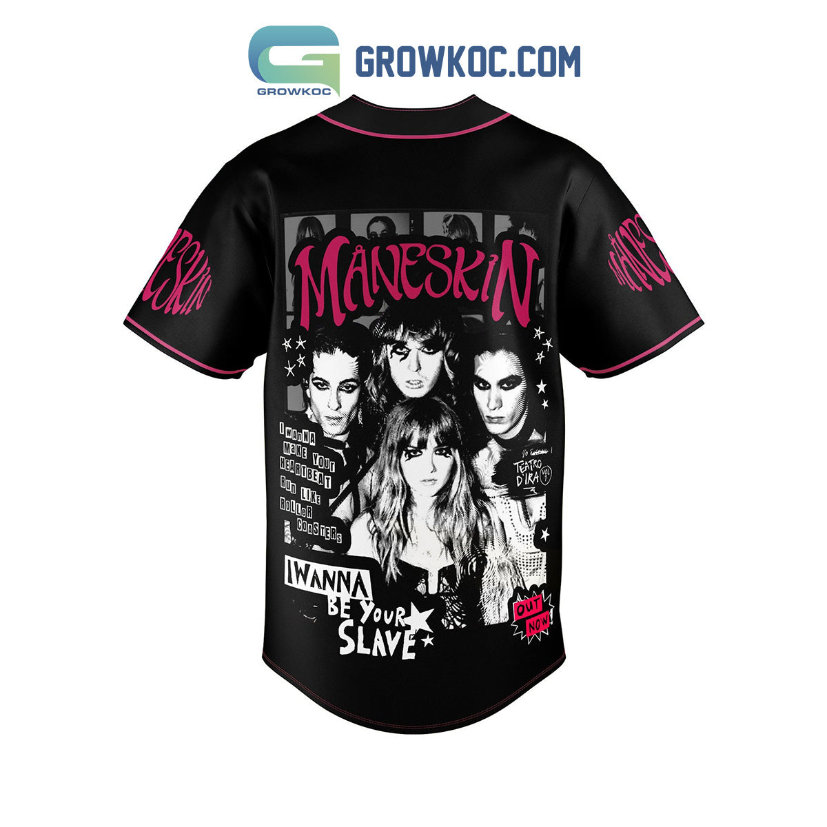 Maneskin Rush World Tour Baseball Jersey baseball jersey product view 3