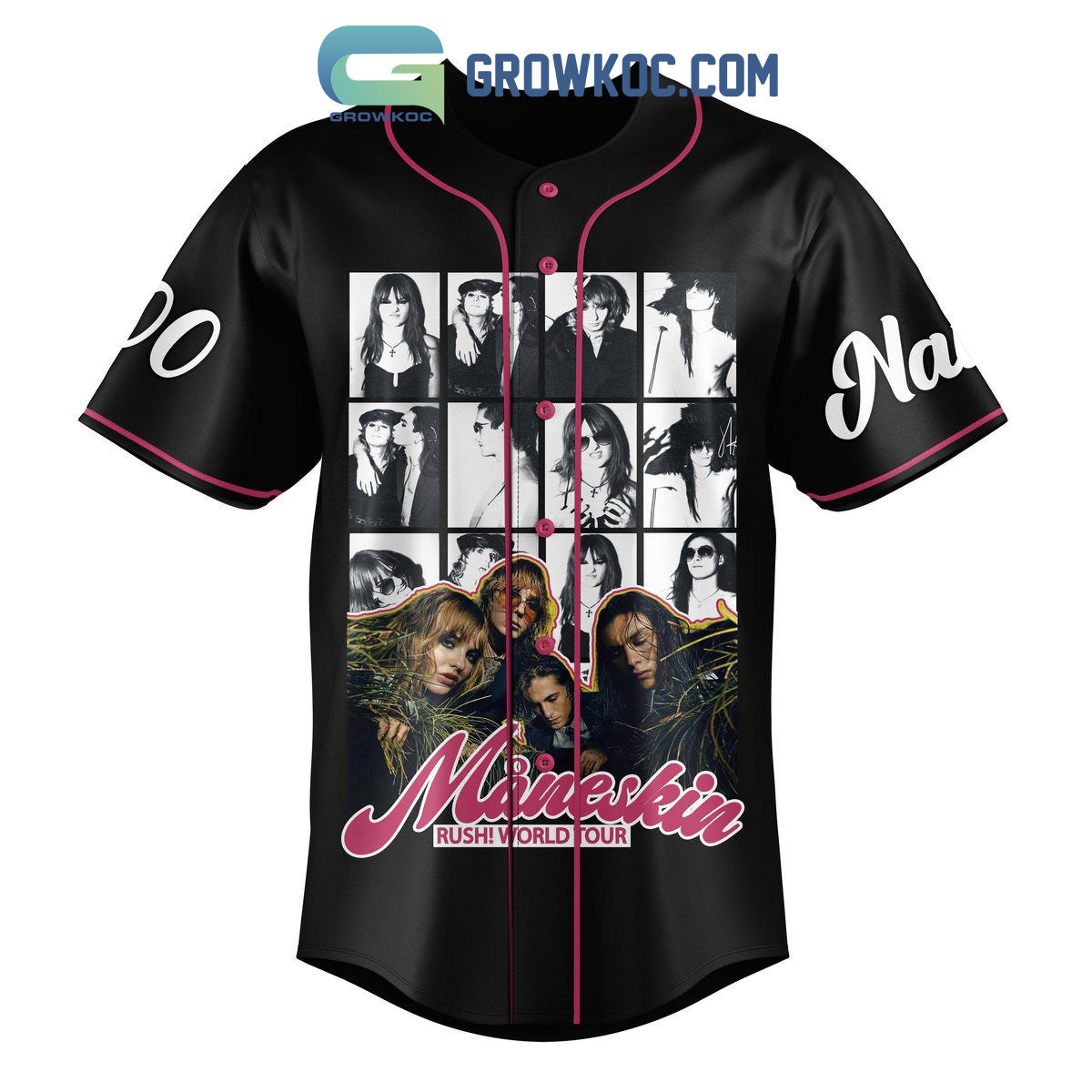 Maneskin Rush World Tour Personalized Baseball Jersey baseball jersey product view 2