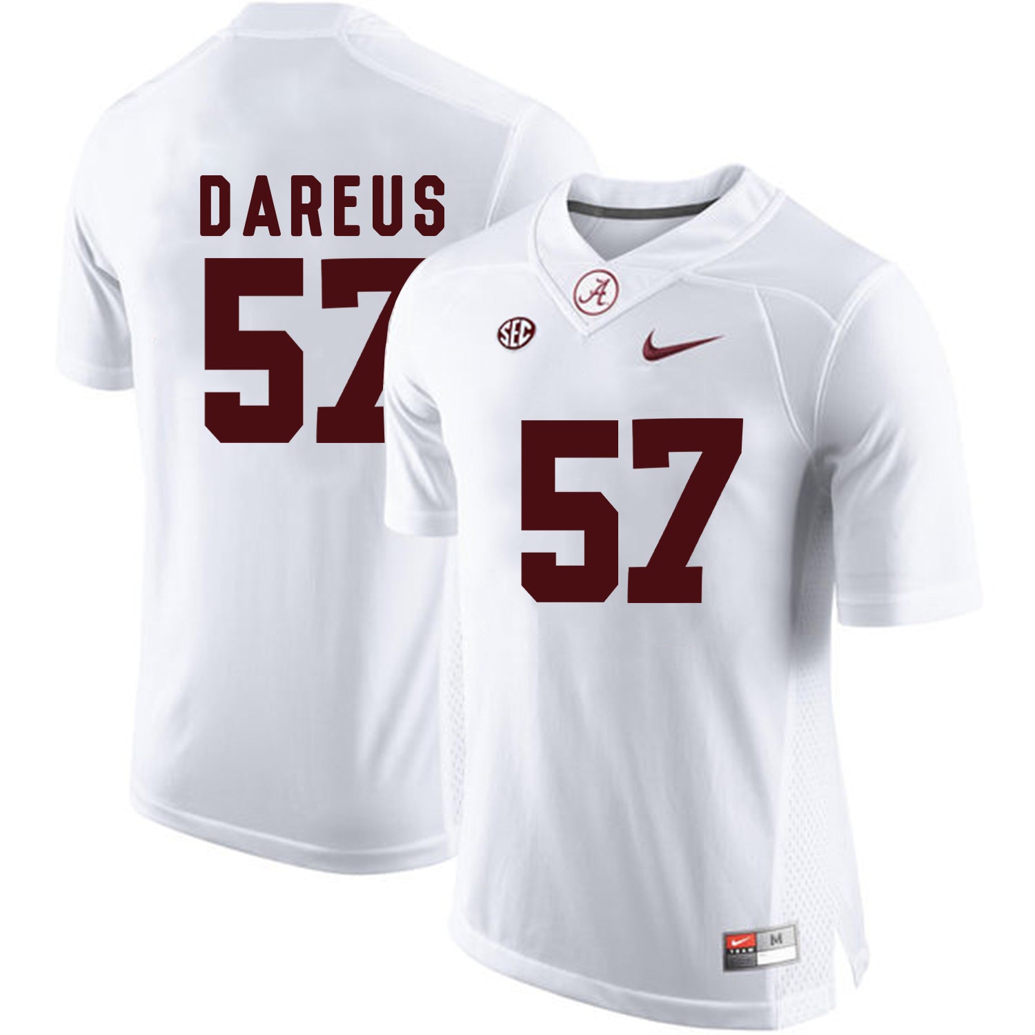 Marcell Dareus 57 White College Football Jersey football jersey product view 1