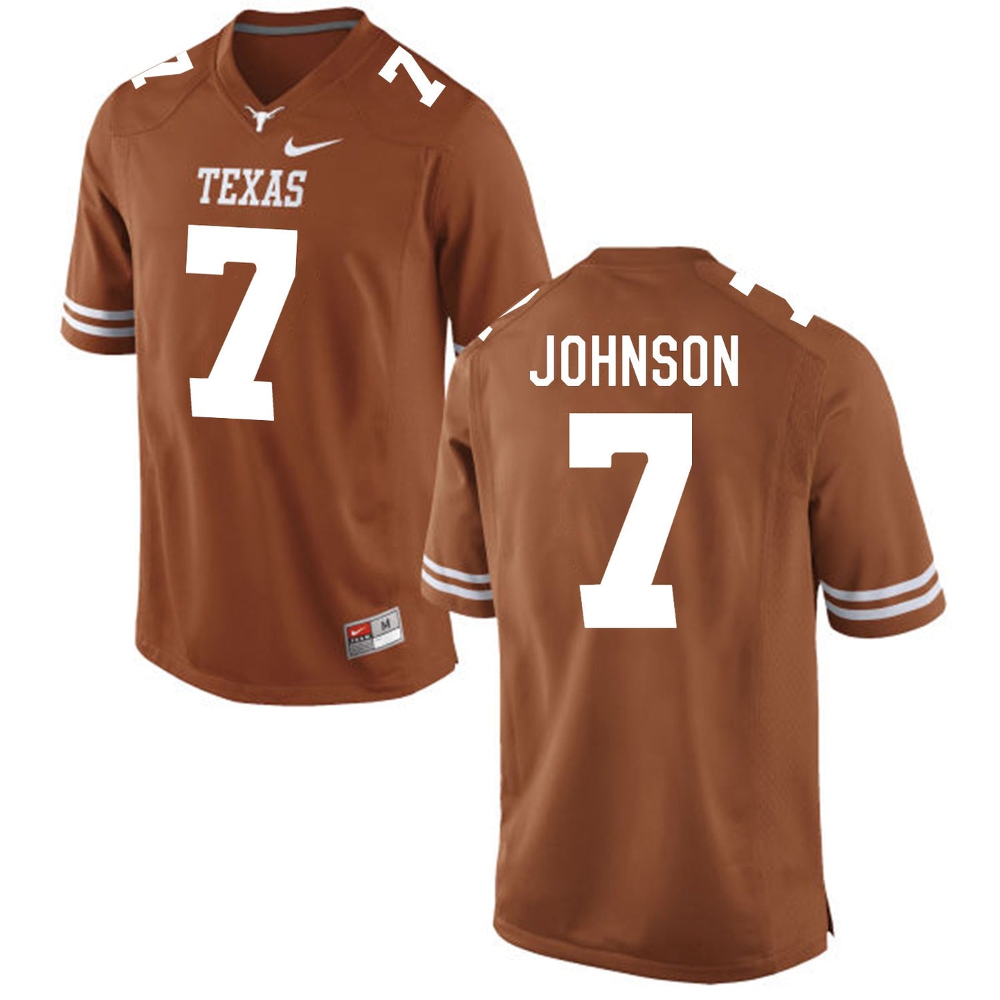 Marcus Johnson 7 Brunt Orange College Football Jersey football jersey product view 1
