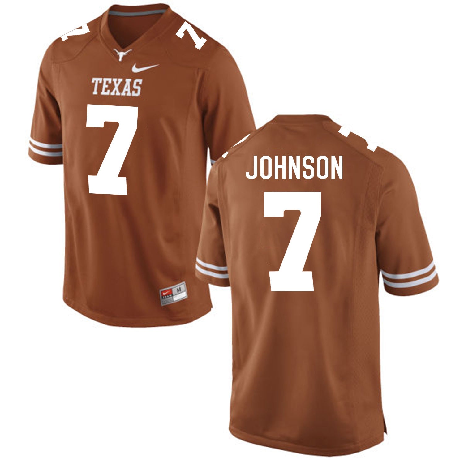 Marcus Johnson 7 Brunt Orange College Football Jersey football jersey product view 1