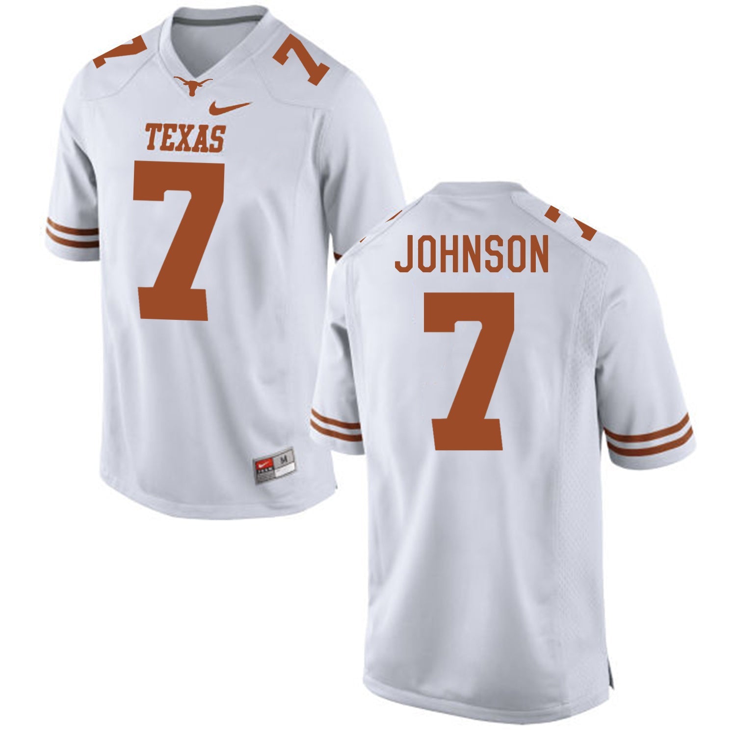 Marcus Johnson 7 White College Football Jersey football jersey product view 1