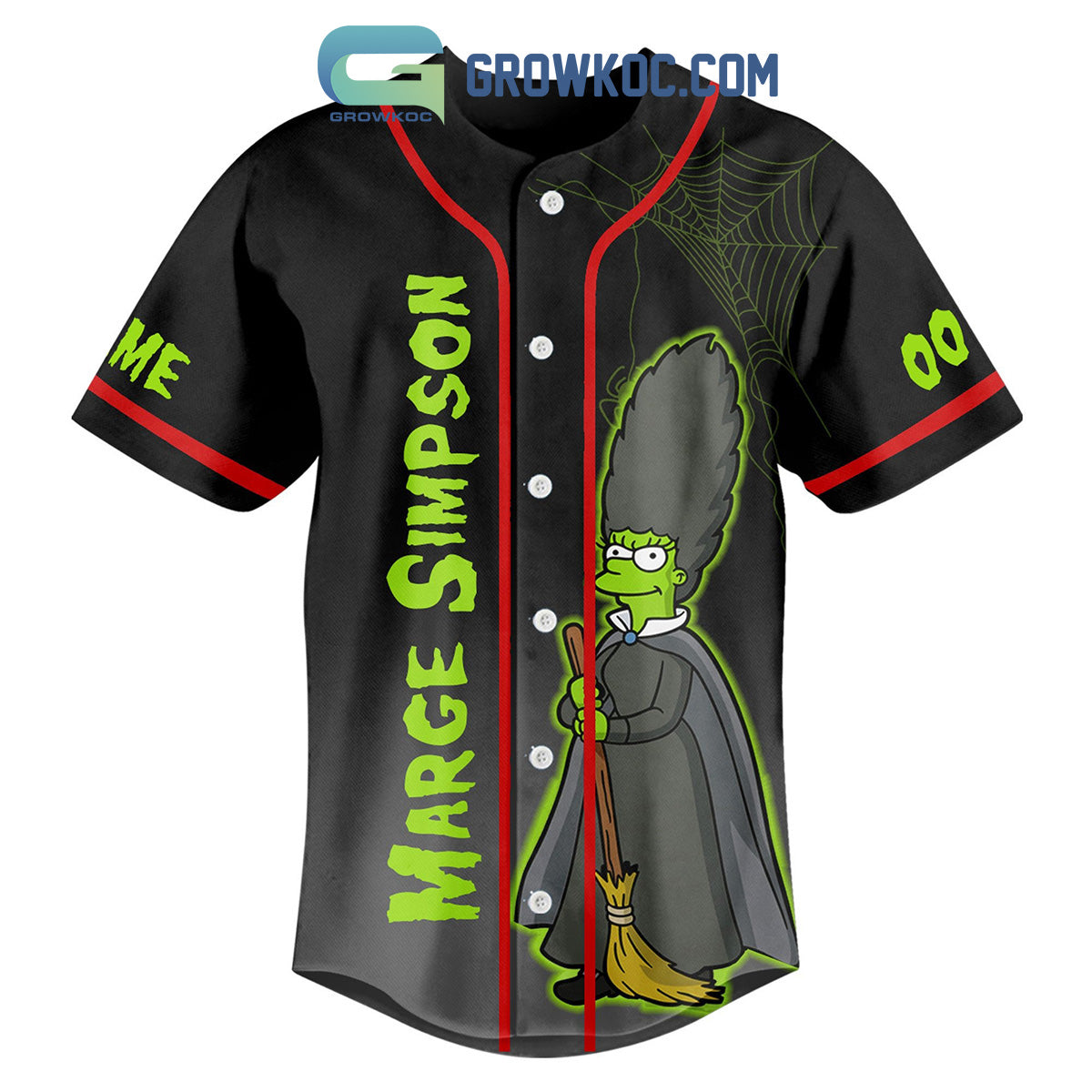 Marge Simpson Momster The Simpsons Personalized Baseball Jersey baseball jersey product view 2