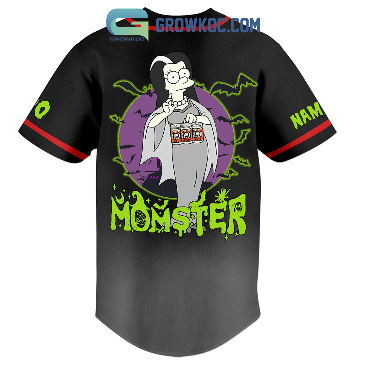 Marge Simpson Momster The Simpsons Personalized Baseball Jersey baseball jersey product view 3