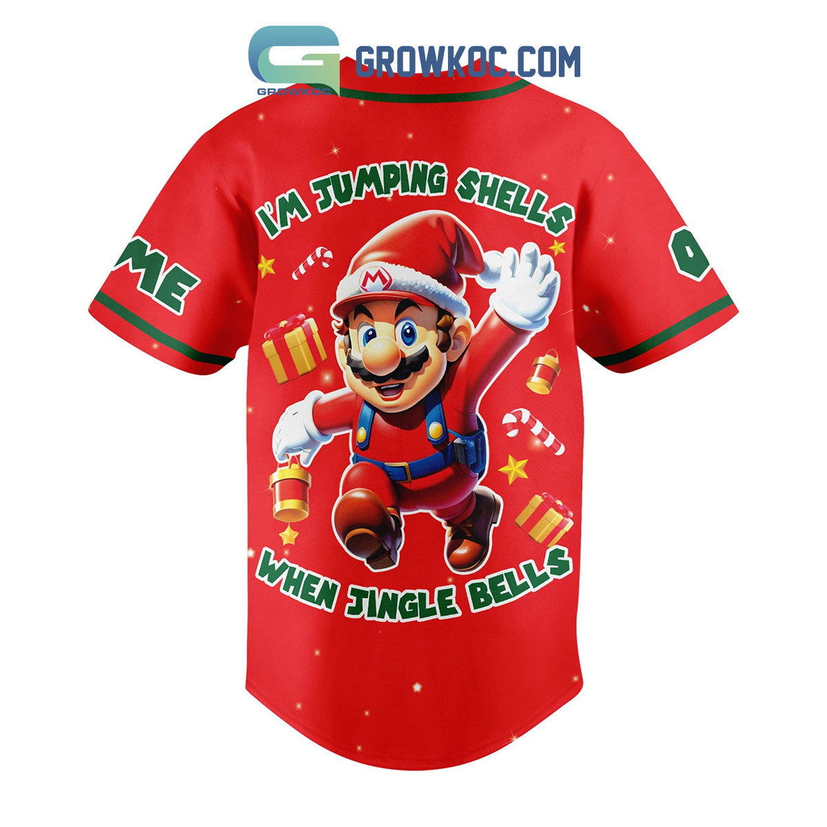Mari Christmas I’m Jumping Shell When Jingle Bell Personalized Baseball Jersey baseball jersey product view 3