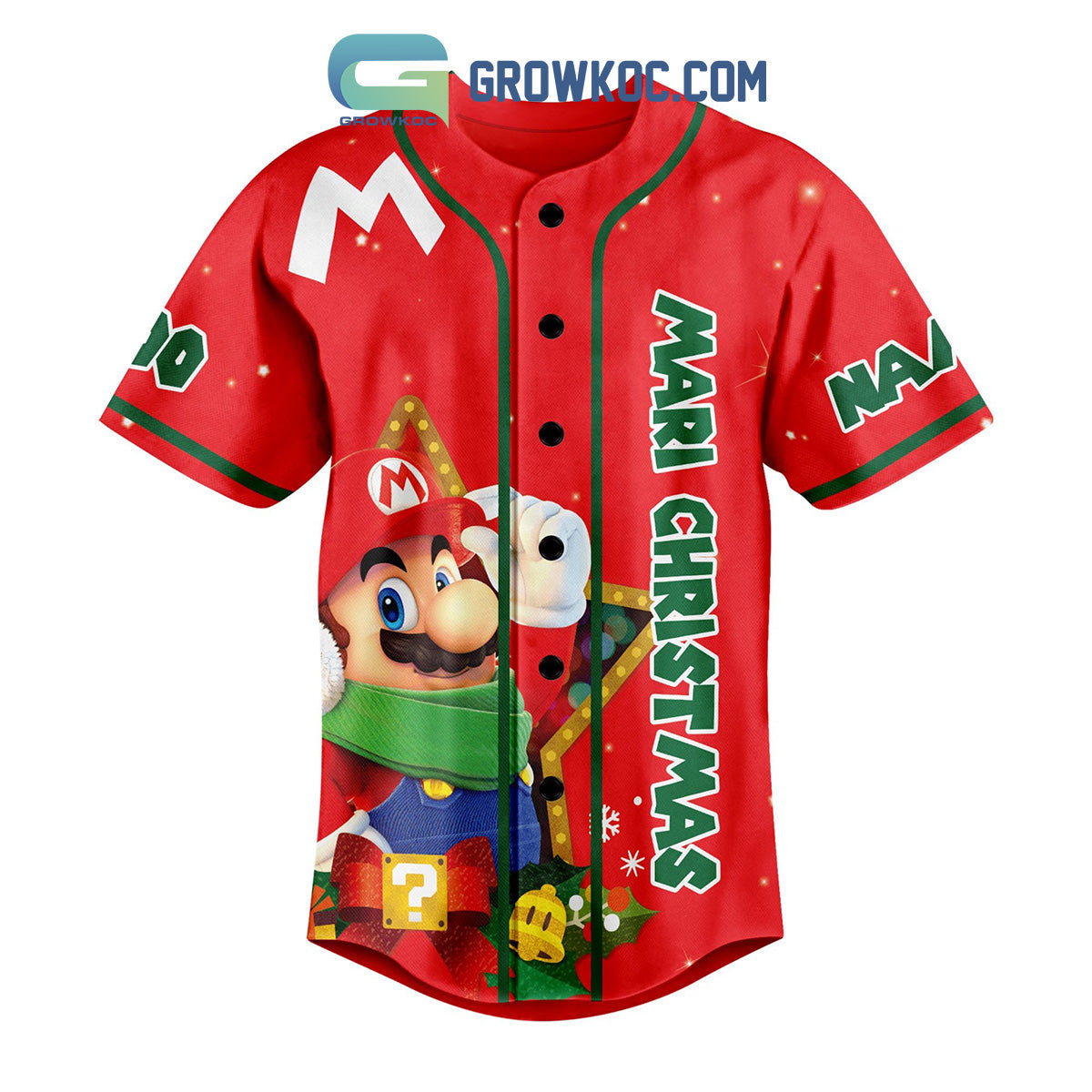 Mari Christmas I’m Jumping Shell When Jingle Bell Personalized Baseball Jersey baseball jersey product view 2