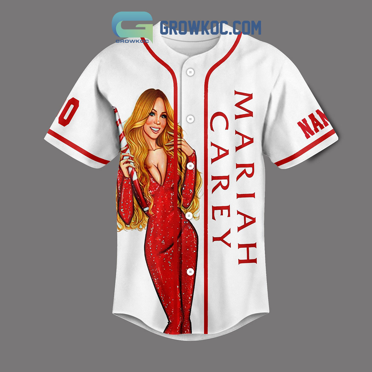 Mariah Carey Merry Christmas To All Personalized Baseball Jersey baseball jersey product view 2